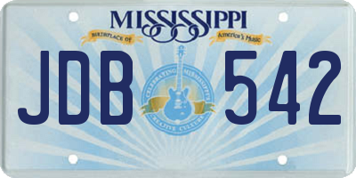MS license plate JDB542