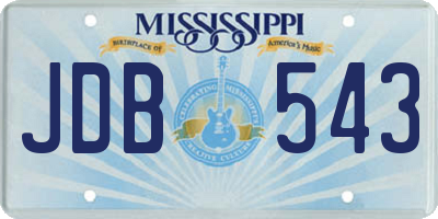 MS license plate JDB543