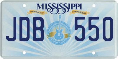 MS license plate JDB550