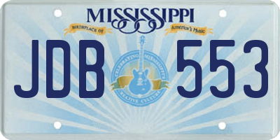 MS license plate JDB553