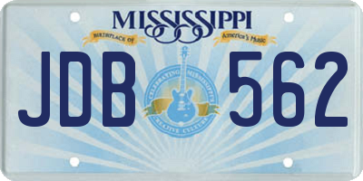 MS license plate JDB562