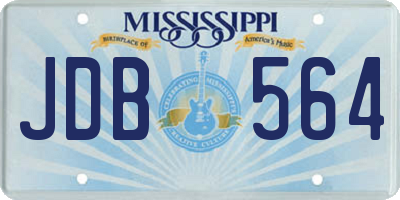 MS license plate JDB564