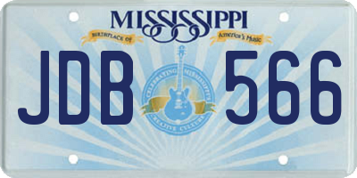 MS license plate JDB566