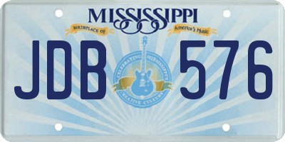 MS license plate JDB576