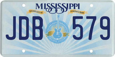 MS license plate JDB579