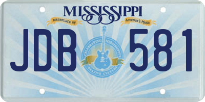 MS license plate JDB581
