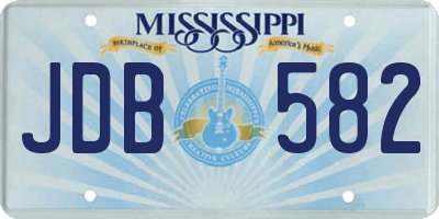 MS license plate JDB582