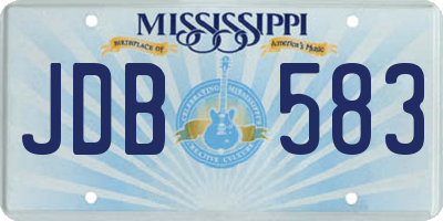 MS license plate JDB583