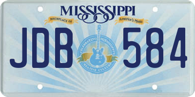 MS license plate JDB584