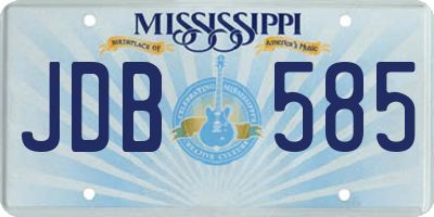 MS license plate JDB585