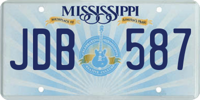 MS license plate JDB587