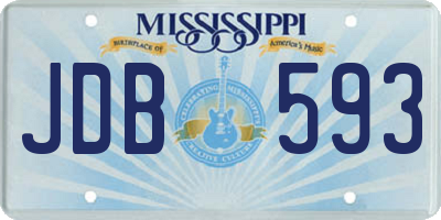 MS license plate JDB593