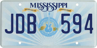 MS license plate JDB594