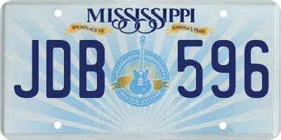 MS license plate JDB596