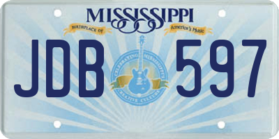 MS license plate JDB597