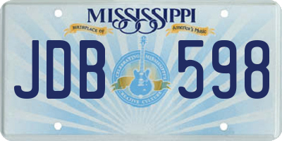 MS license plate JDB598