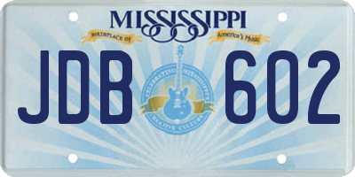 MS license plate JDB602
