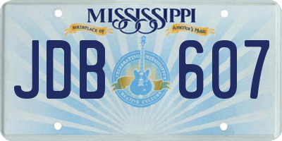 MS license plate JDB607