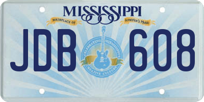 MS license plate JDB608