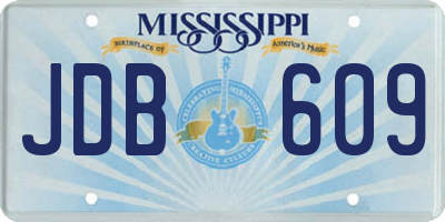 MS license plate JDB609