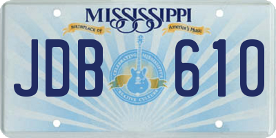 MS license plate JDB610