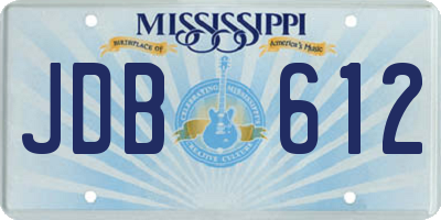 MS license plate JDB612