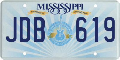 MS license plate JDB619