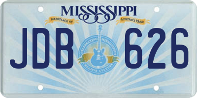 MS license plate JDB626