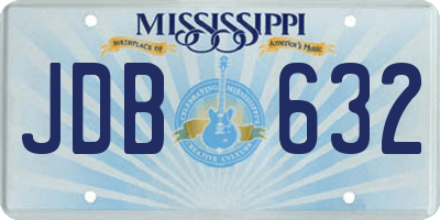 MS license plate JDB632