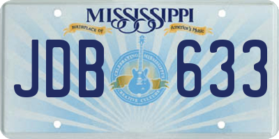 MS license plate JDB633