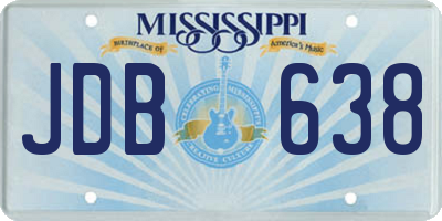 MS license plate JDB638