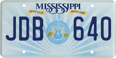 MS license plate JDB640