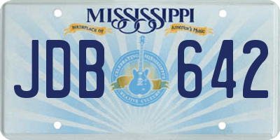 MS license plate JDB642