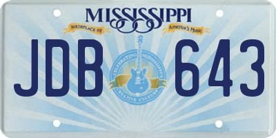 MS license plate JDB643