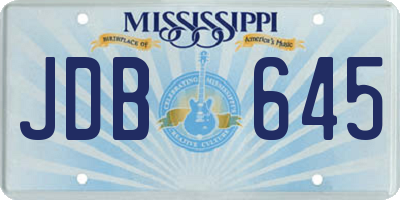 MS license plate JDB645