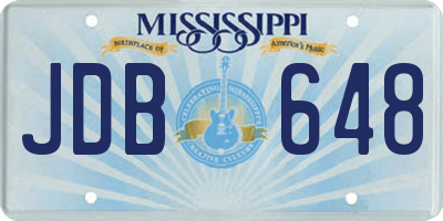 MS license plate JDB648