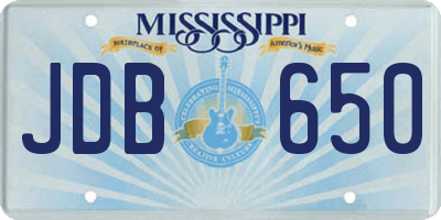 MS license plate JDB650