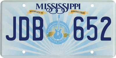 MS license plate JDB652