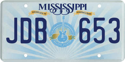 MS license plate JDB653