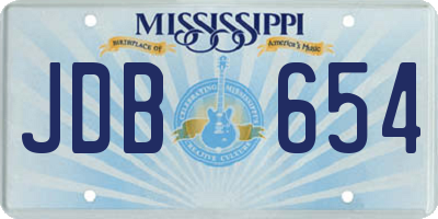 MS license plate JDB654