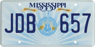 MS license plate JDB657