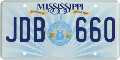 MS license plate JDB660