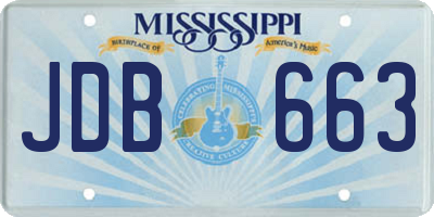 MS license plate JDB663