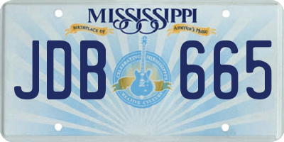MS license plate JDB665