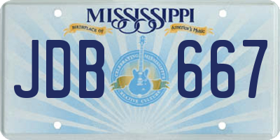 MS license plate JDB667
