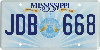 MS license plate JDB668
