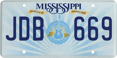 MS license plate JDB669