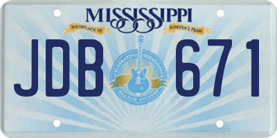MS license plate JDB671