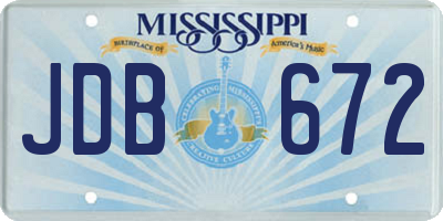 MS license plate JDB672
