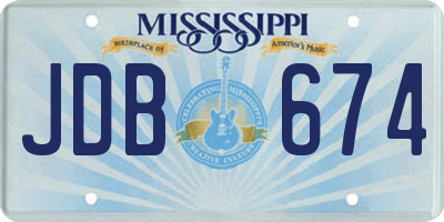 MS license plate JDB674